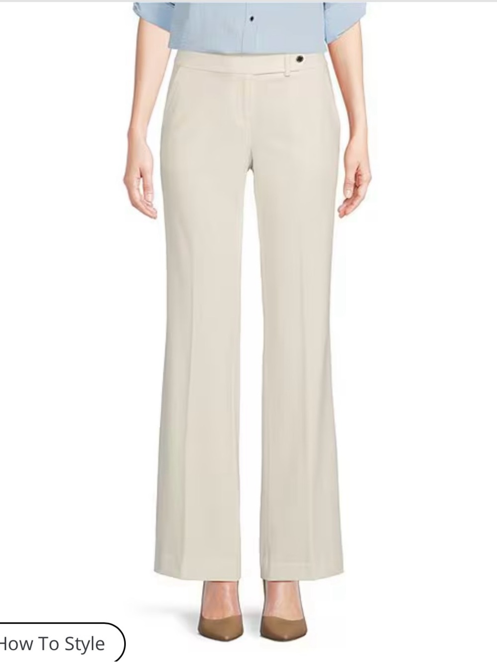 Calvin Klein Light Cream Wide-Leg Trousers
